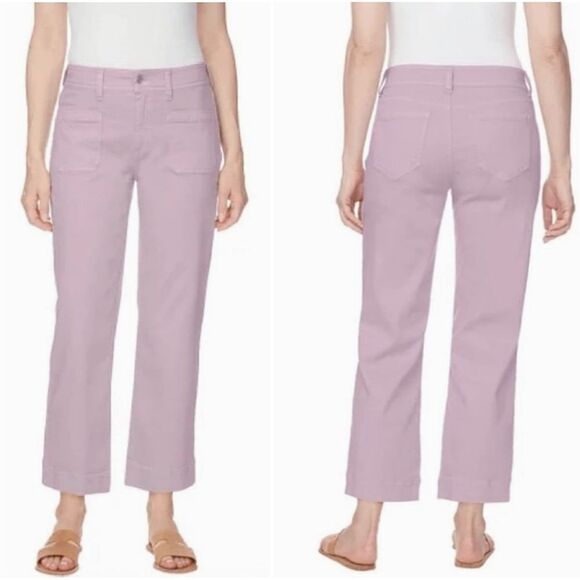 Buffalo David Soft Lilac Brigette High Rise Soft Stretch Crop Pant Size 10 NWT - Picture 1 of 11